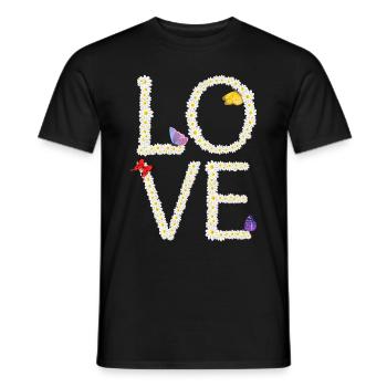 Love Daisy Butterfly Femmes Fleurs - T-shirt homme - noir - Devant - AI Model Male 178 light (178cm)