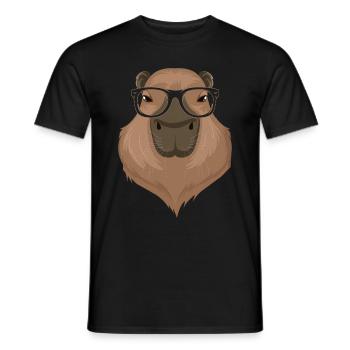 Capybara Mama Papa Nagetier Tier Nerd - Männer T-Shirt - Schwarz - Vorne - AI Model Male 178 light (178cm)