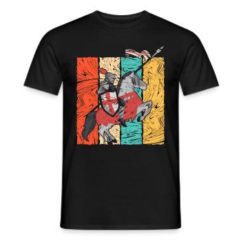 Medieval Knight Retro Riding - Men's T-Shirt - black - Front - AI Model Male 178 light (178cm)