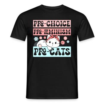 Pro-Choix Féminisme Amoureux des chats Félin - T-shirt homme - noir - Devant - AI Model Male 178 light (178cm)