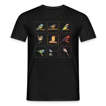 Cute Birds Collection Birdwatching - Men's T-Shirt - black - Front - AI Model Male 178 light (178cm)