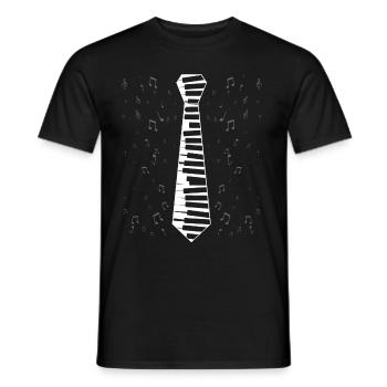 Keyboard Piano Tie Sheet Music Pianist - Men's T-Shirt - black - Front - AI Model Male 178 light (178cm)