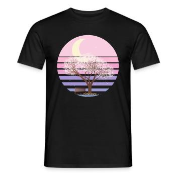 Kirschblüte Japanisch Pastell Goth Moon - Männer T-Shirt - Schwarz - Vorne - AI Model Male 178 light (178cm)