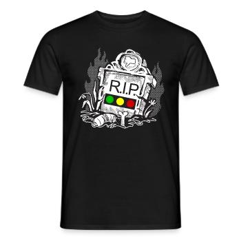 Feu tricolore reposer en toute tranquillité RIP - T-shirt homme - noir - Devant - AI Model Male 178 light (178cm)
