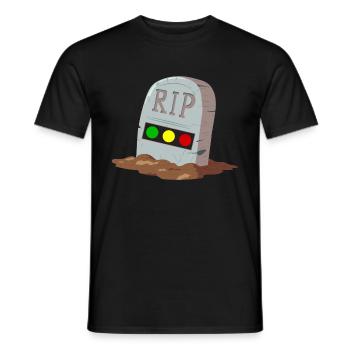 Feu tricolore reposer en toute tranquillité RIP - T-shirt homme - noir - Devant - AI Model Male 178 light (178cm)