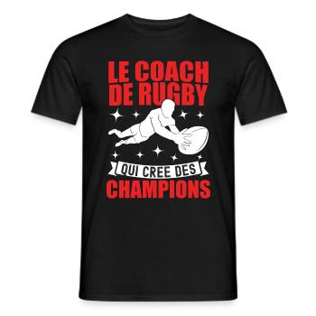 Le Coach De Rugby Qui Crée Des Champions - T-shirt homme - noir - Devant - AI Model Male 178 light (178cm)