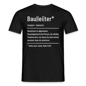 Bauleiter - Baustelle - Bauleitung - Männer T-Shirt - Schwarz - Vorne - AI Model Male 178 light (178cm)