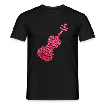 Viola Viola Violin Violin Heart Art Heart Art - Men's T-Shirt - black - Front - AI Model Male 178 light (178cm)