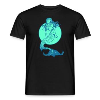 Meerjungfrau Seejungfrau Nixe Märchen - Männer T-Shirt - Schwarz - Vorne - AI Model Male 178 light (178cm)