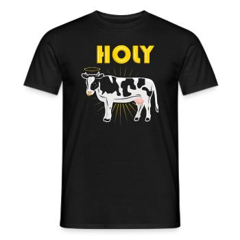 Caricature de vache fermière - T-shirt homme - noir - Devant - AI Model Male 178 light (178cm)