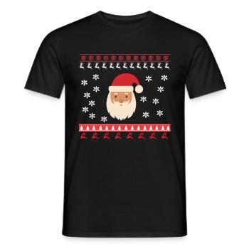Santa Claus - Weihnachtsmann Ugly Christmas - Männer T-Shirt - Schwarz - Vorne - AI Model Male 178 light (178cm)