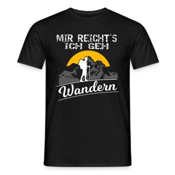Wanderer, Mir reicht´s ich geh Wandern, Berggipfel - Männer T-Shirt - Schwarz - Vorne - AI Model Male 178 light (178cm)
