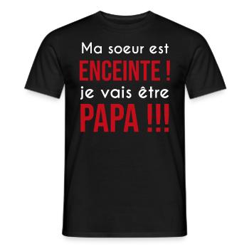 consanguin sœur | citation beauf et consanguine - T-shirt homme - noir - Devant - AI Model Male 178 light (178cm)