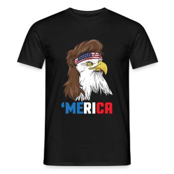 Patriotic Mullet Eagle Independence Day le 4 juillet - T-shirt homme - noir - Devant - AI Model Male 178 light (178cm)