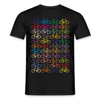 Bicycles colorful bike cyclist gift idea - Men's T-Shirt - black - Front - AI Model Male 178 light (178cm)