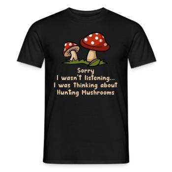 Mushroom Hunting Hobby Nature Vegetable - Men's T-Shirt - black - Front - AI Model Male 178 light (178cm)