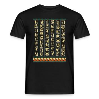 Hieroglyphs Pyramids Ancient Egypt - Men's T-Shirt - black - Front - AI Model Male 178 light (178cm)