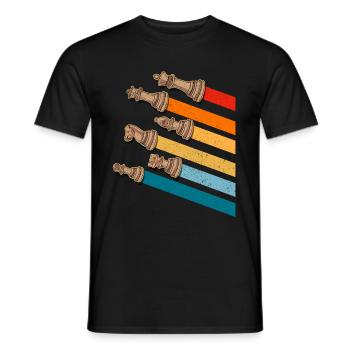 Schachfiguren Vintage Farben - Männer T-Shirt - Schwarz - Vorne - AI Model Male 178 light (178cm)