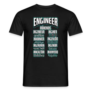 Ingénieur linguistique Carrière d’ingénieur - T-shirt homme - noir - Devant - AI Model Male 178 light (178cm)