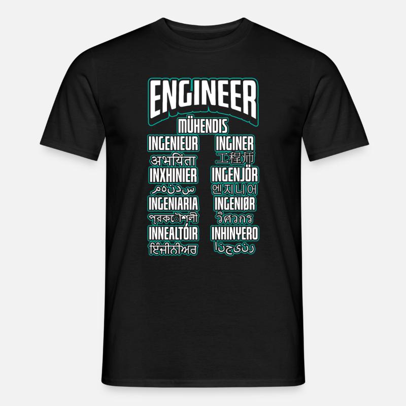 Language Engineer Engineering Career - Men's T-Shirt - black