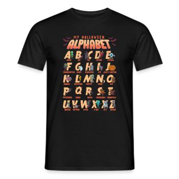 Alphabet d’Halloween en anglais Fun - T-shirt homme - noir - Devant - AI Model Male 178 light (178cm)