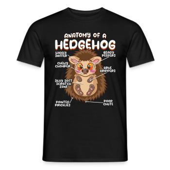Anatomy of a Fun Hedgehog - Men's T-Shirt - black - Front - AI Model Male 178 light (178cm)