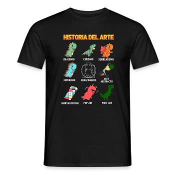 Kunstgeschichte mit Dinosauriern - Männer T-Shirt - Schwarz - Vorne - AI Model Male 178 light (178cm)