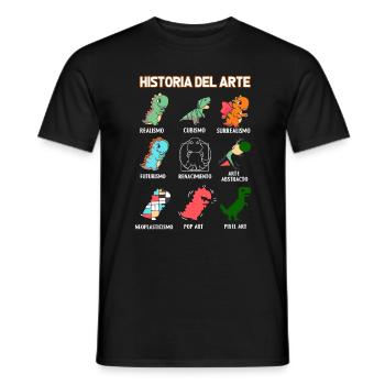 Kunstgeschichte Dinosaurier Spanisch - Männer T-Shirt - Schwarz - Vorne - AI Model Male 178 light (178cm)