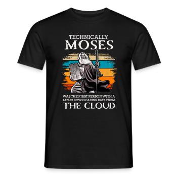 Moises First Daten hochladen Englisch Tablet - Männer T-Shirt - Schwarz - Vorne - AI Model Male 178 light (178cm)