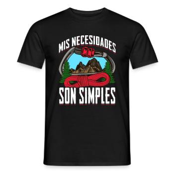 Mountaineer my needs are simple - Men's T-Shirt - black - Front - AI Model Male 178 light (178cm)