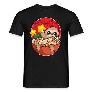 Lazy Kawaii Manger Ramen Japon - T-shirt homme - noir - Devant - AI Model Male 178 light (178cm)