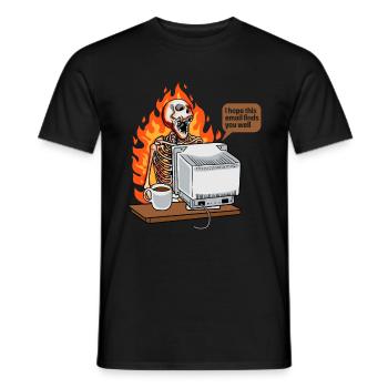 Gesättigter Kaffee bei der Arbeit Neue E-Mail - Männer T-Shirt - Schwarz - Vorne - AI Model Male 178 light (178cm)