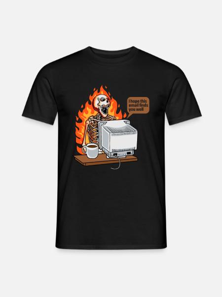 Café saturé au travail nouvel e-mail - T-shirt homme - noir