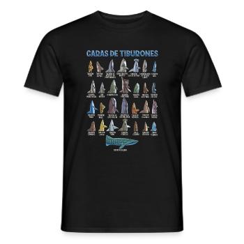 Types of sharks Identification Faces - Men's T-Shirt - black - Front - AI Model Male 178 light (178cm)