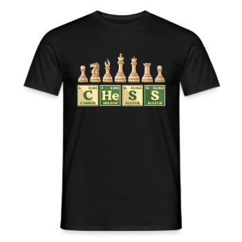 Symboles du tableau périodique des amateurs d’échecs - T-shirt homme - noir - Devant - AI Model Male 178 light (178cm)