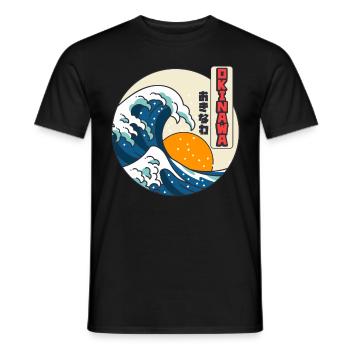 Grande vague de Kanagawa Okinawa Japon - T-shirt homme - noir - Devant - AI Model Male 178 light (178cm)