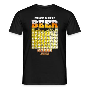 Tableau chimique périodique Types de bière - T-shirt homme - noir - Devant - AI Model Male 178 light (178cm)