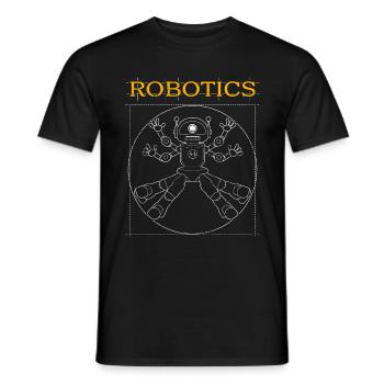 Robotik Roboter Robotik Vitruvianer Mensch - Männer T-Shirt - Schwarz - Vorne - AI Model Male 178 light (178cm)