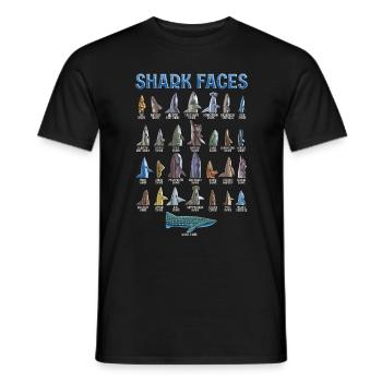 Types of sharks Identification Faces - Men's T-Shirt - black - Front - AI Model Male 178 light (178cm)