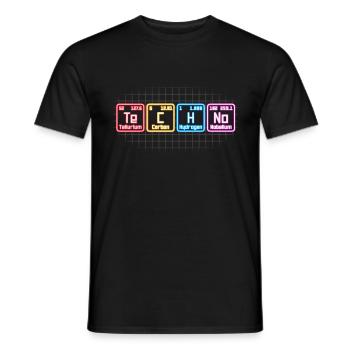 Elektronische Musik Techno Periodensystem DJ - Männer T-Shirt - Schwarz - Vorne - AI Model Male 178 light (178cm)
