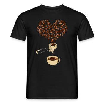 Love for espresso coffee machine - Men's T-Shirt - black - Front - AI Model Male 178 light (178cm)