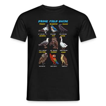 Bird Guide Drones Ducks Parrots Owls - Men's T-Shirt - black - Front - AI Model Male 178 light (178cm)