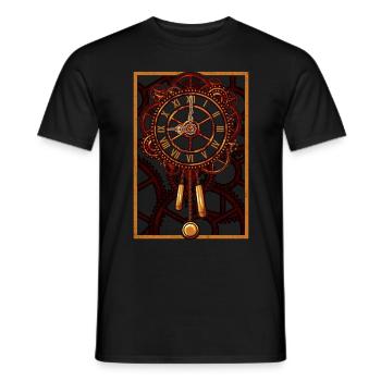 Steampunk Wall Clock Gears - T-shirt homme - noir - Devant - AI Model Male 178 light (178cm)