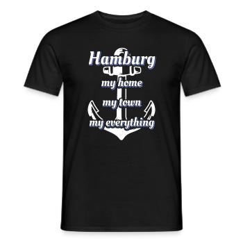 Hamburg Spruch Hansestadt Hamburg - Männer T-Shirt - Schwarz - Vorne - AI Model Male 178 light (178cm)