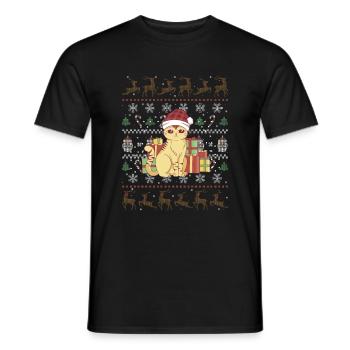 Mignon chat de Noël - T-shirt homme - noir - Devant - AI Model Male 178 light (178cm)