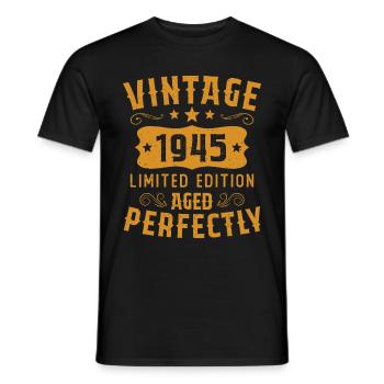 Vintage 1945 Limited Edition Aged Perfectly - Men's T-Shirt - black - Front - AI Model Male 178 light (178cm)
