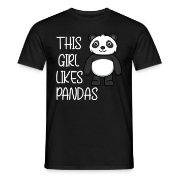 Une fille aime de jolis pandas citation ironique - T-shirt homme - noir - Devant - AI Model Male 178 light (178cm)