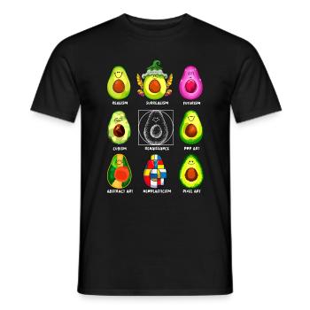 Art History Kawaii Avocados - Men's T-Shirt - black - Front - AI Model Male 178 light (178cm)