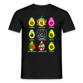 Art History Kawaii Avocados - Men's T-Shirt - black - Front - AI Model Male 178 light (178cm)