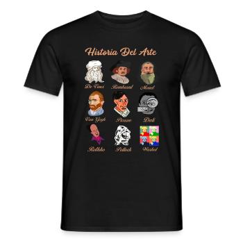 History of Art Famous Classical Painters - Men's T-Shirt - black - Front - AI Model Male 178 light (178cm)